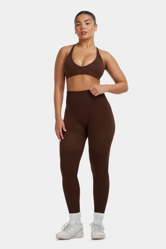 SculptV2 Ribbed Contour Leggings - Bourbon Brown