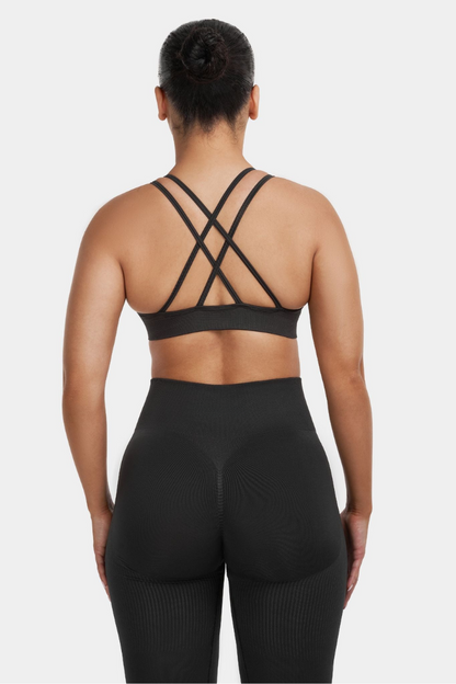 V-Neck Sculpt Seamless Bra | Charcoal Grey