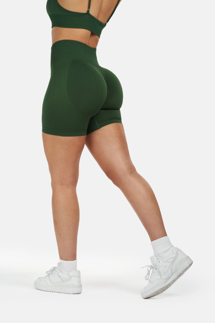 Seamless Sculpt Ribbed Contour Shorts – Palm Green