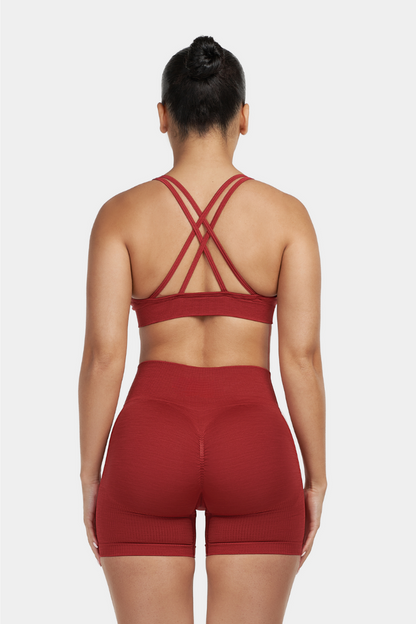 V-Neck Sculpt Seamless Bra | Cherry Spice