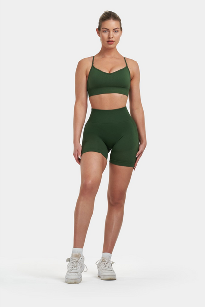 Seamless Sculpt Ribbed Contour Shorts – Palm Green